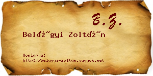 Belágyi Zoltán névjegykártya